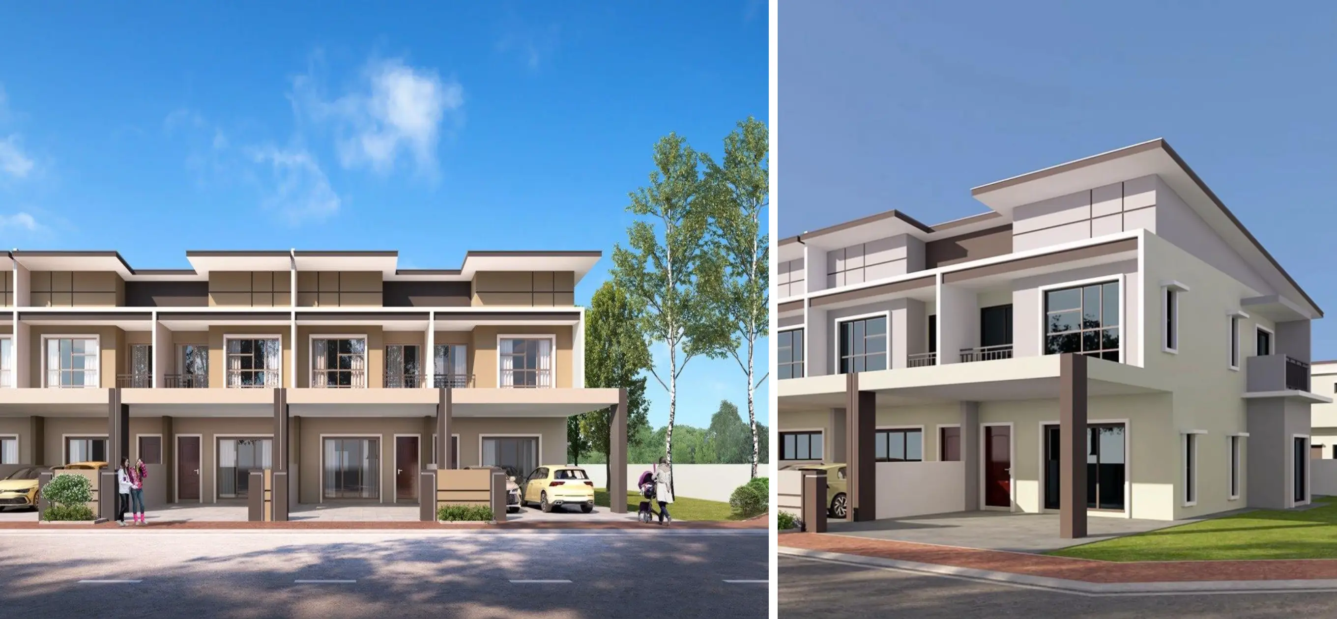 Taman Lapangan Indah double-storey terrace homes, street view, Botani Ipoh